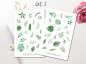 Mobile Preview: Tropical Flowers and Letters Sticker Set